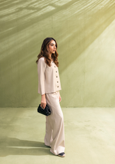 Nude shacket W/ nude wide leg pants